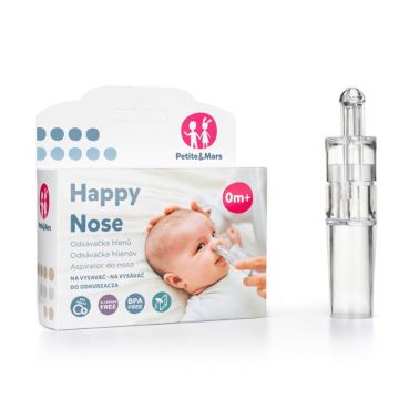 Aspirator nazal, Petite&Mars, Happy Nose, Utilizare manuala sau racordat la aspiratorul casnic, Fara BPA, 0 luni+