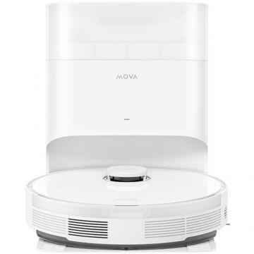 Aspirator robot cu mop Dreame Mova S10 Plus, 7000Pa, 5200mAh, Autonomie pana la 260 minute, Statie colectare automata (Alb)