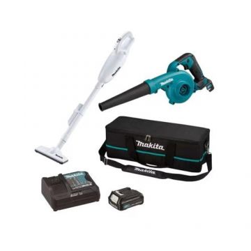 Set aspirator si suflanta Makita CLX245SAX1 + Acumulator CXT 12 V 2.0 Ah + Incarcator + Geanta textila