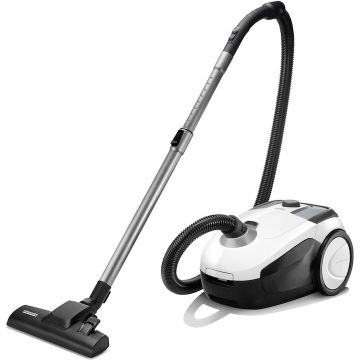 Aspirator cu sac Karcher VC 2, 1.198-035.0, 700W, 2 l, Tub telescopic din metal, HEPA 13, accesorii, Alb/Negru