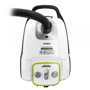 Aspirator cu sac Samus, 700 W, Sac textil 3 l, Filtru HEPA, Cablu 5m (Alb)