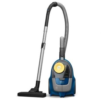 Aspirator Philips fara sac Seria 2000 XB2125/09, tehnologie PowerCyclone 4, 850w, filtru de aer Super Clean, perie multifunctionala, design compact si usor, 9m lungime, Albastru