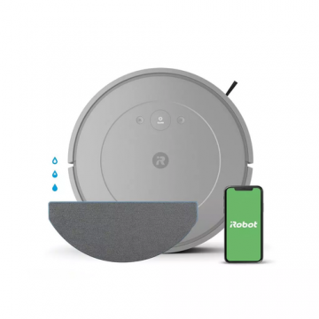 Aspirator robot iRobot Roomba Combo Essential Y011640, Autonomie 120 minute, 3 programe, Recipient 0.4 l (Gri)