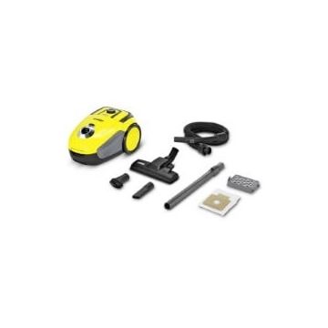 Aspirator cu sac Karcher VC 2 , 700W, 2 l, Tub telescopic din metal, HEPA 13, accesorii, Galben