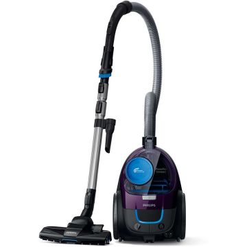 Aspirator fara sac PowerPro Compact FC9333/09, 650 W, 26.4kWh/an, 1.5 l, PowerCyclone 5, perii TriActive, filtru anti-alergic ECARF, clasa A, mov