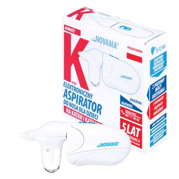 Aspirator nazal electric Novama White K, pentru copii 0-12 ani, 2 varfuri silicon, 2 moduri de...