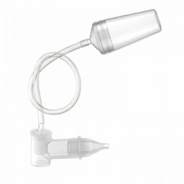 Aspirator nazal, Reer, Cu adaptor pentru aspiratorul casnic, Varf din silicon moale, Sterilizabil la abur, Saculet depozitare si 4 filtre, Alb