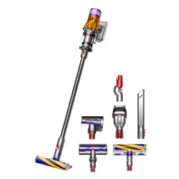 Aspirator vertical fara fir Dyson V12 Detect Slim Absolute 2023, 0.35 L, 545 W (Negru/Galben)