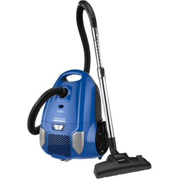 Aspirator cu sac Heinner HVC-MBL1400-V2, 700 W, Capacitate 3 L, 25.1 kWh/an, Sac textil, Putere variabila, Filtru HEPA 12, Tub telescopic metalic, Albastru