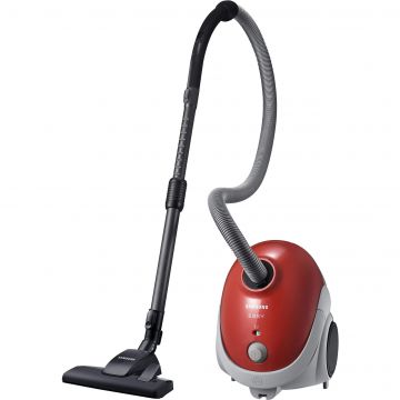 Aspirator cu sac Samsung VCC52U6V3R/BOL, 750 W, 2.5 L, 34 kWh/an, Nivel zgomot 80 dB, Derulator automat cablu, Accesoriu pentru spatii inguste, Lungime cablu 6 m, Rosu