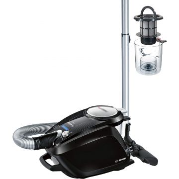 Aspirator fara sac Bosch BGS5SIL66B, 700 W, 3 L, 28 kWh/an, Nivel zgomot 66 dB, Tub telescopic, Filtru HEPA, Tehnologie SelfClean System, Raza de operare 11 m, Negru