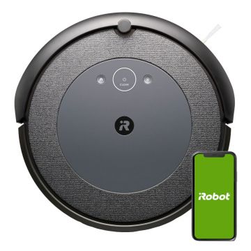 Aspirator robot iRobot Roomba I3 DARK 3154, Wi-Fi, 29kWh/an, 1800 mAh, Multi suprafete, Li-ion, Senzor anti-cadere, Tehnologia Dirt Detect, Autonomie 75 min, Gri inchis