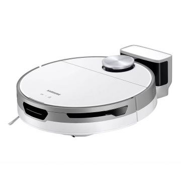 Aspirator Robot Samsung JetBot VR30T80313W/GE, 60 W, 0.4 L, Wi-Fi, Senzor trepte, Senzor Li-Dar, Functie No go Zone, Aspirare uscata, Autonomie: 90 min, Alb