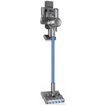 Aspirator vertical Dreame T20 Pro, 0.6 L, 450 W, Perie electrica universala, Filtru Hepa, Tub extensibil, 2 baterii, Albastru