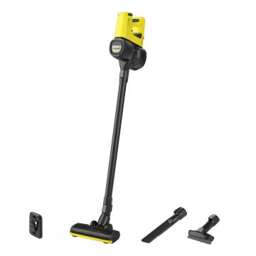 Aspirator vertical Karcher VC4 Cordless MyHome 1.198-620.0, 0.65L, 21.6 V, Functie Power Lock, Sistem filtrare in 3 etape, Acumulator Li-Ion, Autonomie max 30 min, Galben