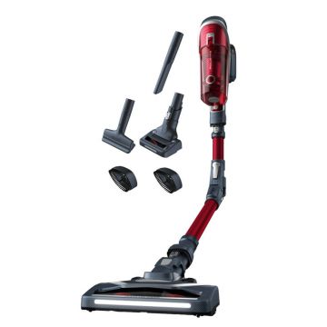 Aspiratorul vertical Rowenta X-Force Flex 8.60 Aqua RH9679WO, 0.55 L, 22 V, 185 W, Tehnologie ciclonica, Perie Mini Turbo, 2 viteze, Autonomie 35 min, Rosu/Gri