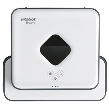 Mop robot iRobot Braava 390 Turbo, Mop, Sistem navigare NorthStar, Panze Microfibra, Pro-Clean, Autonomie de 150 min, 41.5 kWh/an, Alb