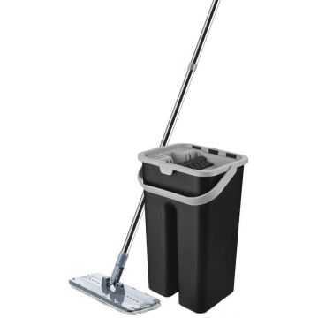 Set de curatenie Vanora Home Master Clean, Mop Plat, Negru