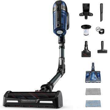 Rowenta vertical XForce Flex 12.60 cu mop Aqua RH98C8WO, 320W, 45 minute autonomie, baza de incarcare, 0.9L, control Display, functie Boost, Albastru/ negru, Alabastru-Negru