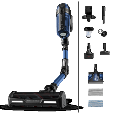 Aspirator vertical Rowenta X-Force Flex 12.60 Aqua RH98C0WO 320 W 0.9 l Autonomie 45 minute mop Aqua Albastru/Negru