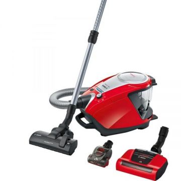 BOSCH Aspirator fara sac Bosch BGS7PET, Gama 8, 800W, Rezervor XL 3l, Kit ProAnimal, Perie AirTurbo Plus, Curățare automată, QuattroPower, Rosu-Negru