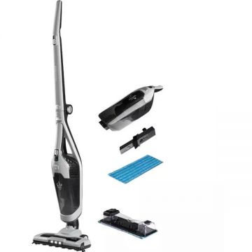 Concept Aspirator vertical si mop portabil Concept 3 in 1 VP4201, 90W, 2200mAh, 18.5V, Autonomie 40 min MAX, Capacitate Recipient praf 600ml, Rezervor mop 150 ml, Iluminare led, Gri/Negru