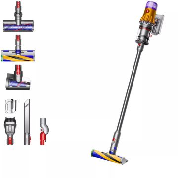 DYSON Aspirator vertical Dyson V12 Detect Slim Absolute 2023, 545W, 0.35 L, Autonomie pana la 60 min, Auriu