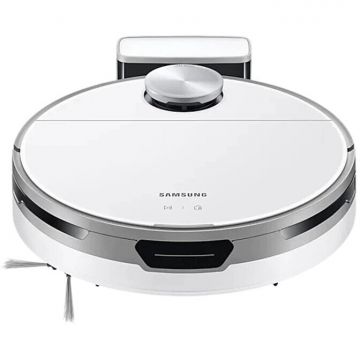 Samsung Aspirator Robot Samsung JetBot, 60W, Motor Digital Inverter, Senzor Li-Dar, Senzor trepte, Wi-Fi, Select & Go, No go Zone, Aspirare uscată, Capacitate 0.4L, Alb