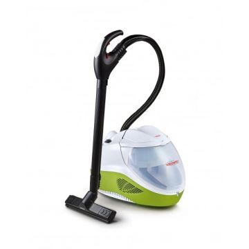 Aspirator cu Abur Polti Vaporetto Lecoaspira FAV 80, 2450 W, Cu Functie de Spalare Uscare si Filtrare prin Apa, Alb Verde