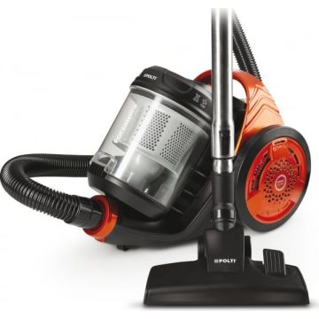 Aspirator Fara Sac Polti Forzaspira C 130 Plus, 1.8 l, 700 W, Filtru HEPA, Negru Portocaliu