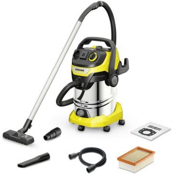 Aspirator multifunctional Karcher WD 6 P S V-30/8/22/T, 1300 W, aspirare umeda si uscata, 30 l rezervor, furtun 2.2m, functie de suflare (Galben/Negru)