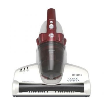 Aspirator UV de pat Hoover Ultra Vortex MBC500UV 011, 500W, 0.3l, 5m cablu (Alb/Rosu)