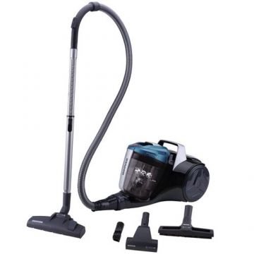 Aspirator fara sac Hoover Breeze BR71BR30011, 700W, 2 L, Filtru Lavabil EPA, Roata Frontala Rotativa 360° (Negru/Albastru)