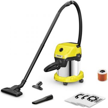 Aspirator multifunctional Karcher WD 3 S V-15/6/20 Home, 1000 W, 15l, otel inoxidabil, accesorii aspirare casa