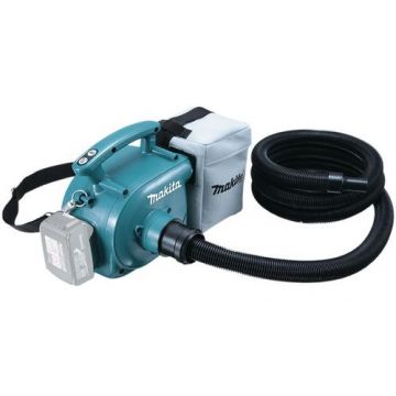 Aspirator pe acumulatori Makita DVC350Z, Rezervor 3 L, Putere 5.5 kPa, Fara acumulator (Negru/Albastru)