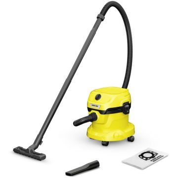 Karcher Aspirator Karcher WD 2 PLUS V-12/4/18, Umed/Uscat, 12 L, 1000 W (Galben/Negru)