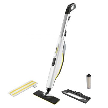 Mop cu abur Karcher SC 3 Upright 1.513-530.0, 0.5 L, 1600 W, Cartus decalcifiere, Abur reglabil, Alb/Negru