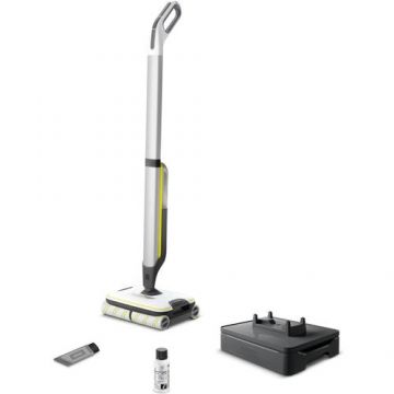 Mop electric Karcher FC 7 Cordless, 1.055-701.0, 25.55 V, 400 ml (apa curata)/ 200 ml (apa murdara), latime rola 30 cm, autonomie 45 minute (max.), statie de parcare/ curatare (Alb/Negru)