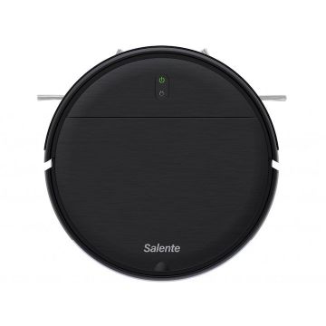 SALENTE Robot de aspirare Salente R2 - WiFi, 28W, Aplicatie mobila in romana, Aspira si sterge simultan, 2500 mAh, Autonomie 110min, filtru HEPA, Negru